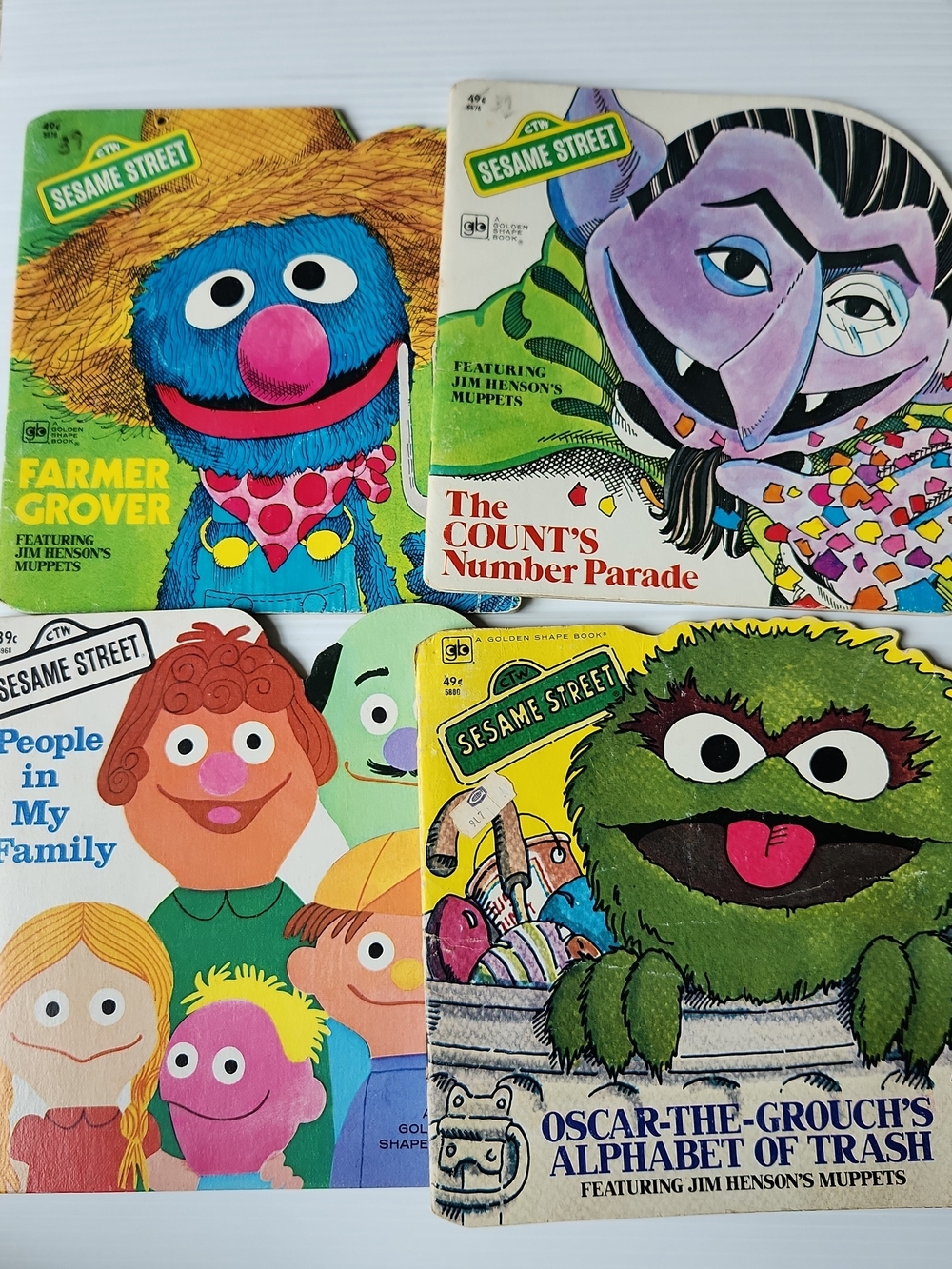 Sesame Street Children's Book Lot - Golden Shape Books 1976 & 1977